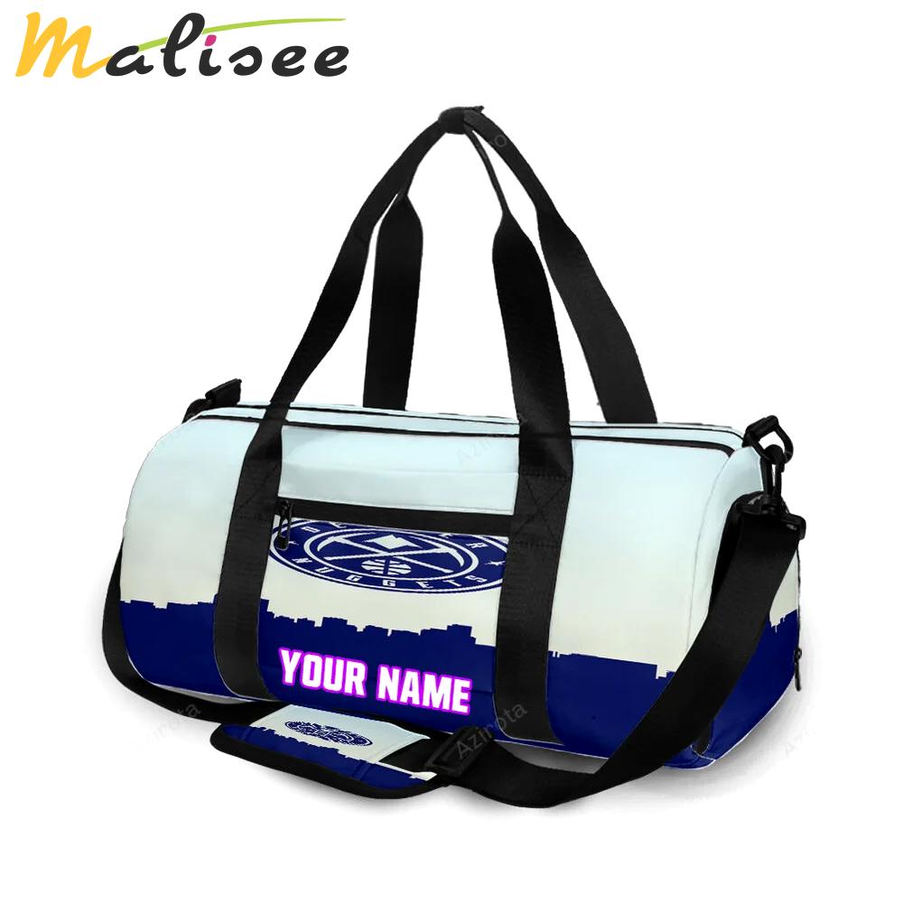 Denver nuggets navy city personalized name travel bag gym bag 144 Travel Bag