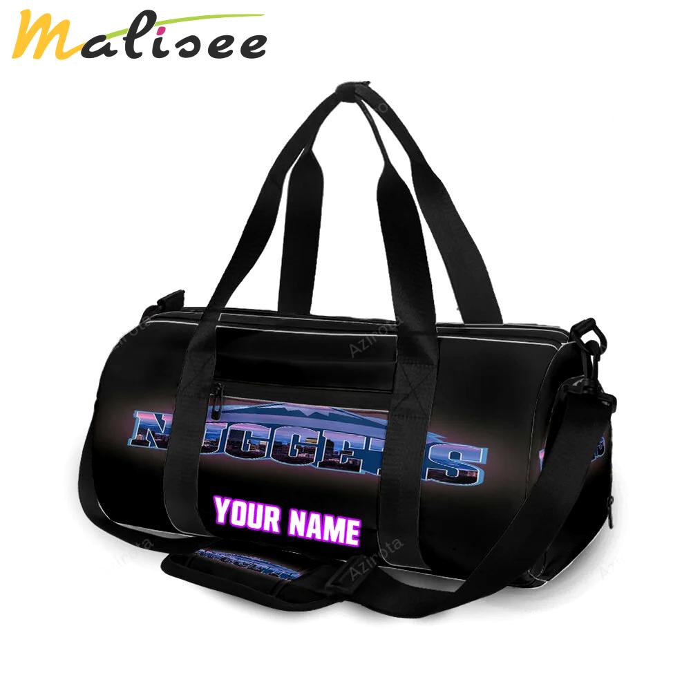 Denver nuggets shining purple black personalized name travel bag gym bag 1013 Travel Bag