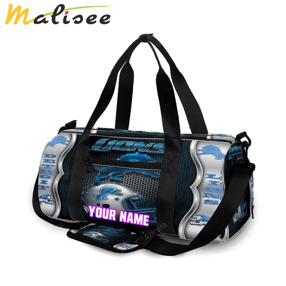 Detroit lions emblem helmet personalized name travel bag gym bag 427 Travel Bag