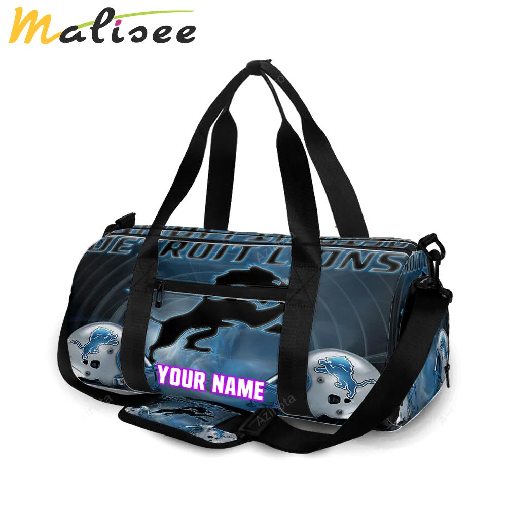 Detroit lions emblem helmet v6 personalized name travel bag gym bag 243 Travel Bag