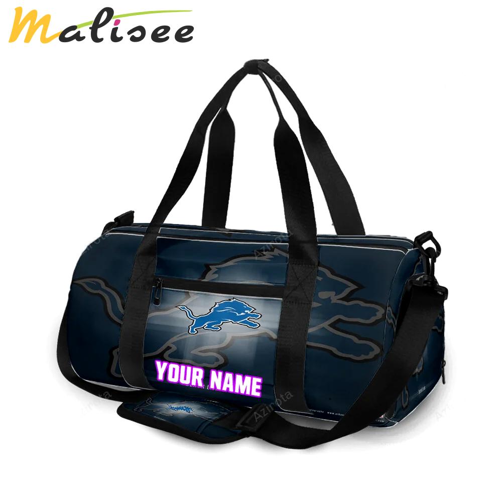 Detroit lions emblem v5 personalized name travel bag gym bag 979 Travel Bag