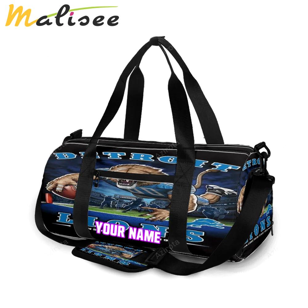 Detroit lions mascot v2 personalized name travel bag gym bag 961 Travel Bag