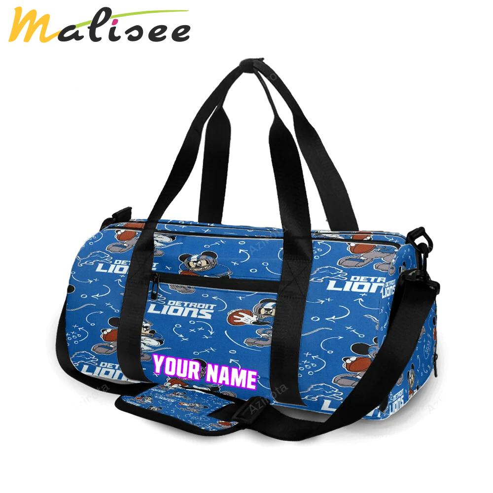 Detroit lions mickey seamless personalized name travel bag gym bag 1035 Travel Bag