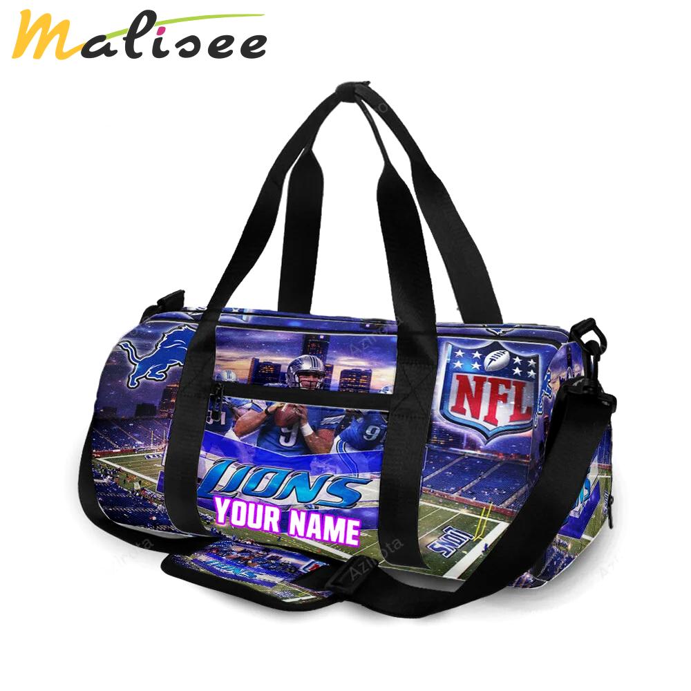 Detroit lions team v5 personalized name travel bag gym bag 1460 Travel Bag