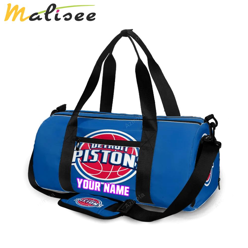 Detroit pistons blue personalized name travel bag gym bag 1352 Travel Bag