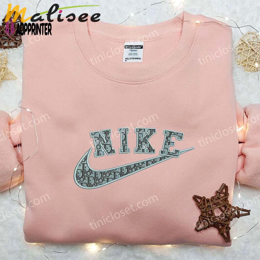 Dior x nike embroidered sweatshirt: trendy brand & nike inspired shirt Embroidered Shirt