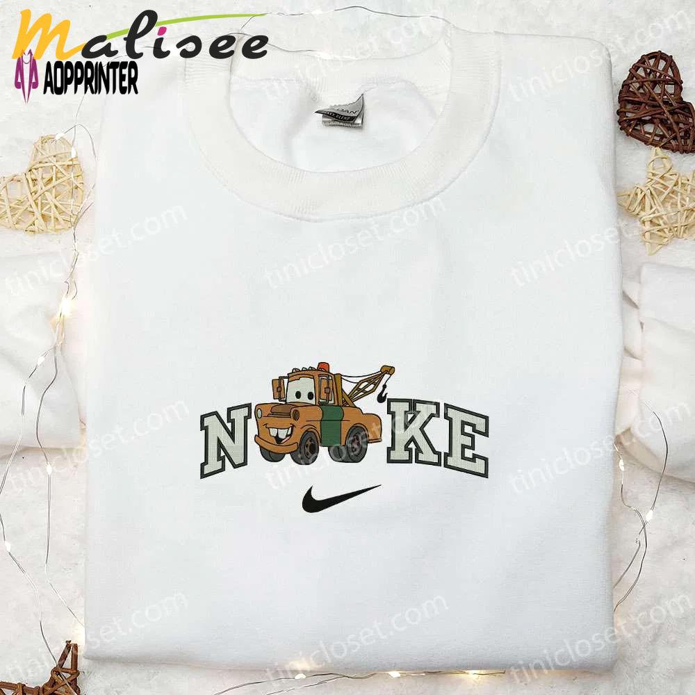 Disney pixar cars tow mater x nike embroidered sweatshirt & t-shirt: nike inspired hoodie Embroidered Shirt
