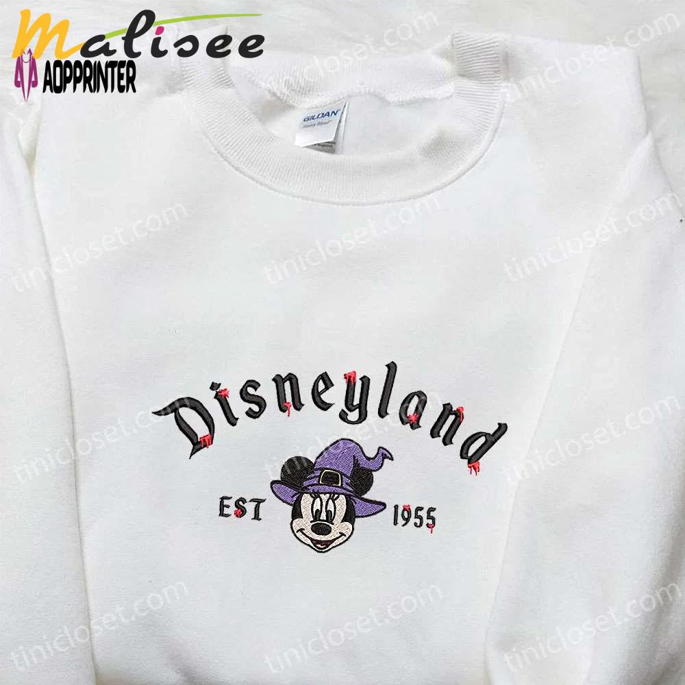 Disneyland minnie witch 1955 shirt & halloween hoodie – adorable embroidered disney apparel Embroidered Shirt
