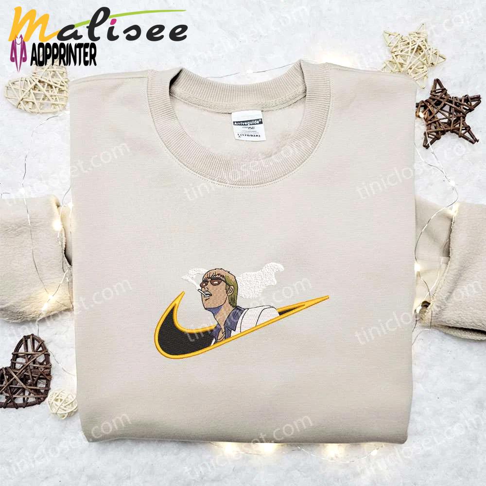 Eikichi onizuka x nike anime embroidered shirt: great teacher onizuka inspired stylish nike design Embroidered Shirt