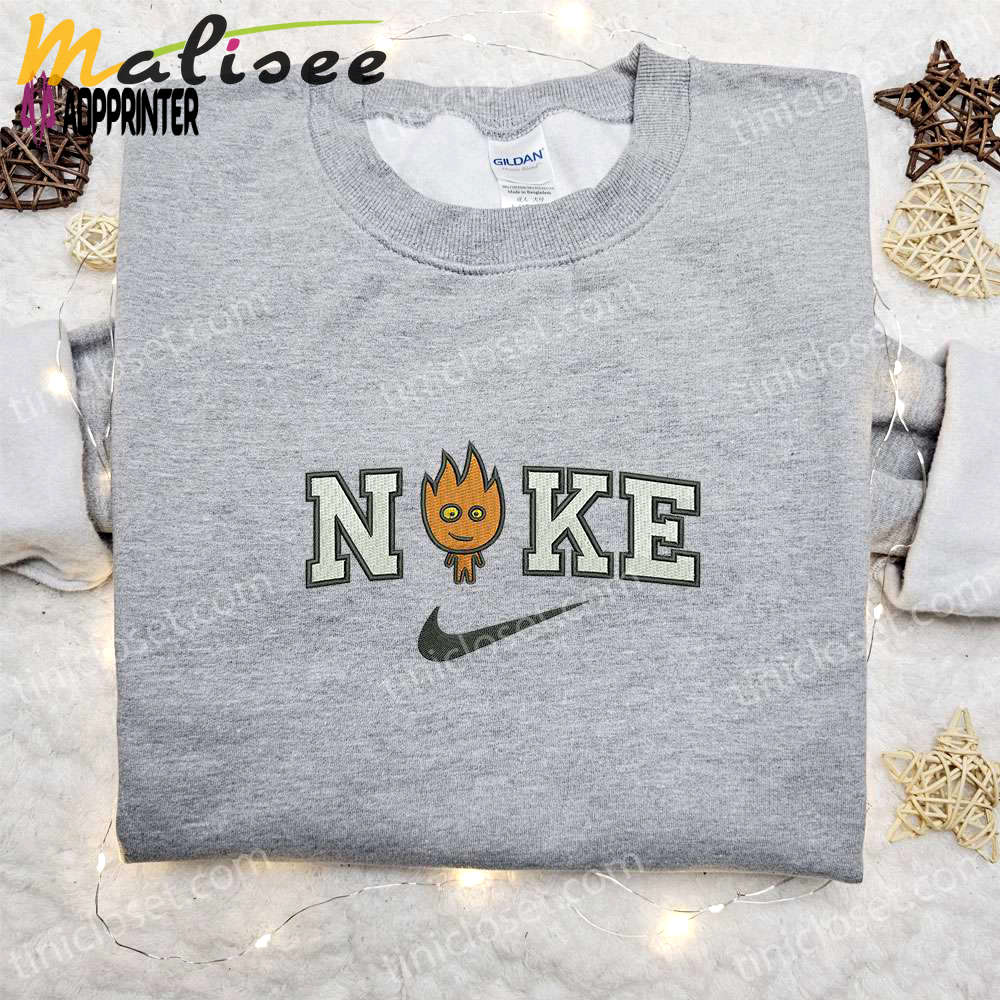 Fireboy x nike embroidered hoodie & shirt: perfect family gift nike inspired design Embroidered Shirt