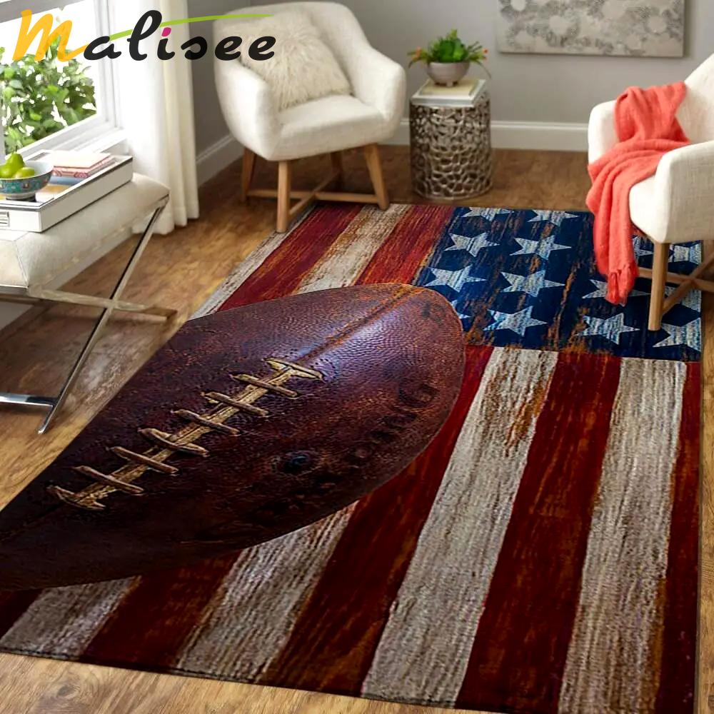 Football ball on american flag area rugs living room carpet floor home decor rb7a8e7e9215 rug regtangle carpet floor decor home decor Rectangle Rug
