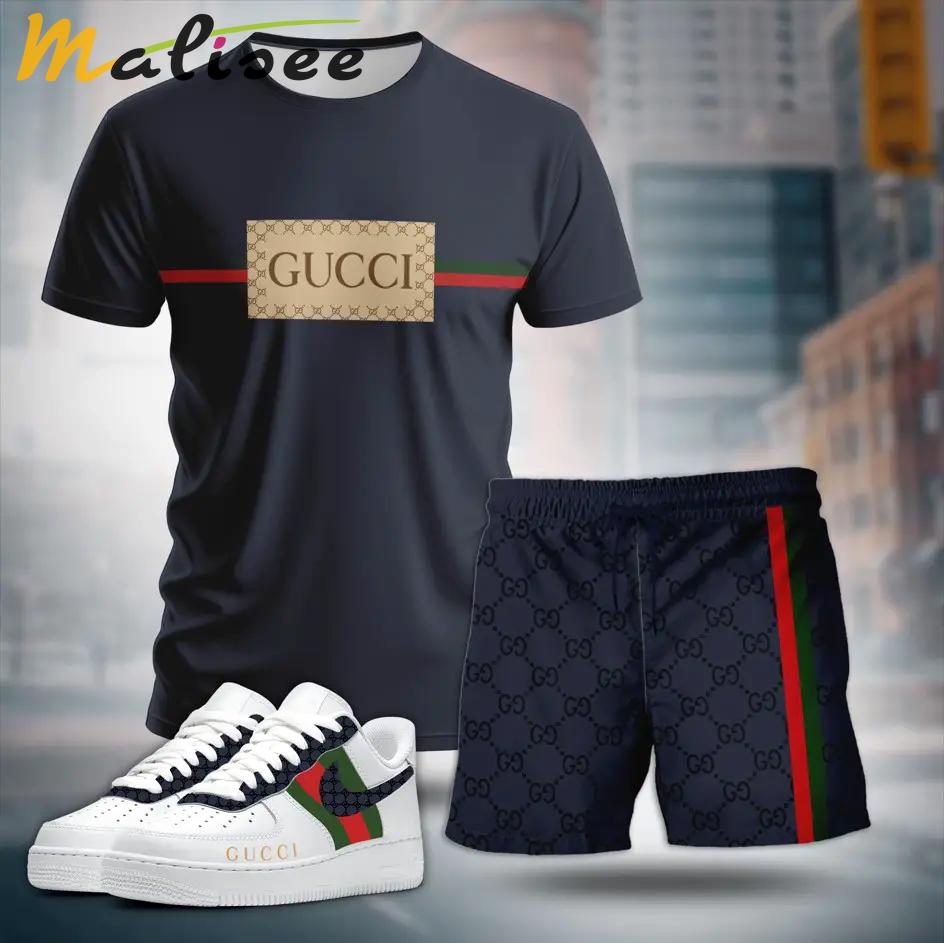 For the girls who love sleek dark looks, minimal logo stripe tee outfit t-shirt – black with center logo print | casual everyday outfit aesthetic ideas T-Shirt Short Sneakers Set