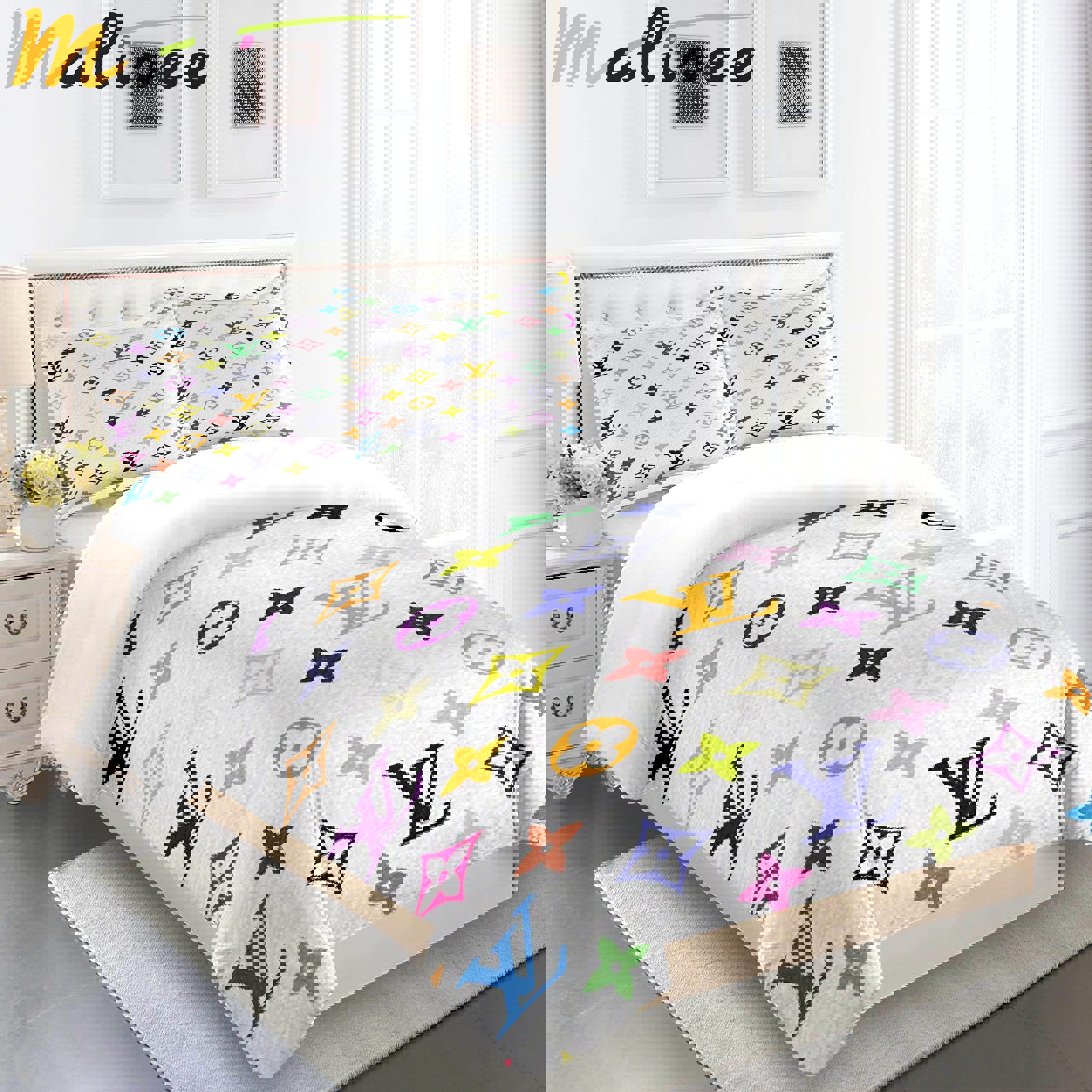 Fullmulticolor louis vuitton logo type 2314 Bedding Sets bed linen bedspread home decor hyperbeast Bedroom bedclothes sheets luxury ideas duvet premium fashion brand covers blankets