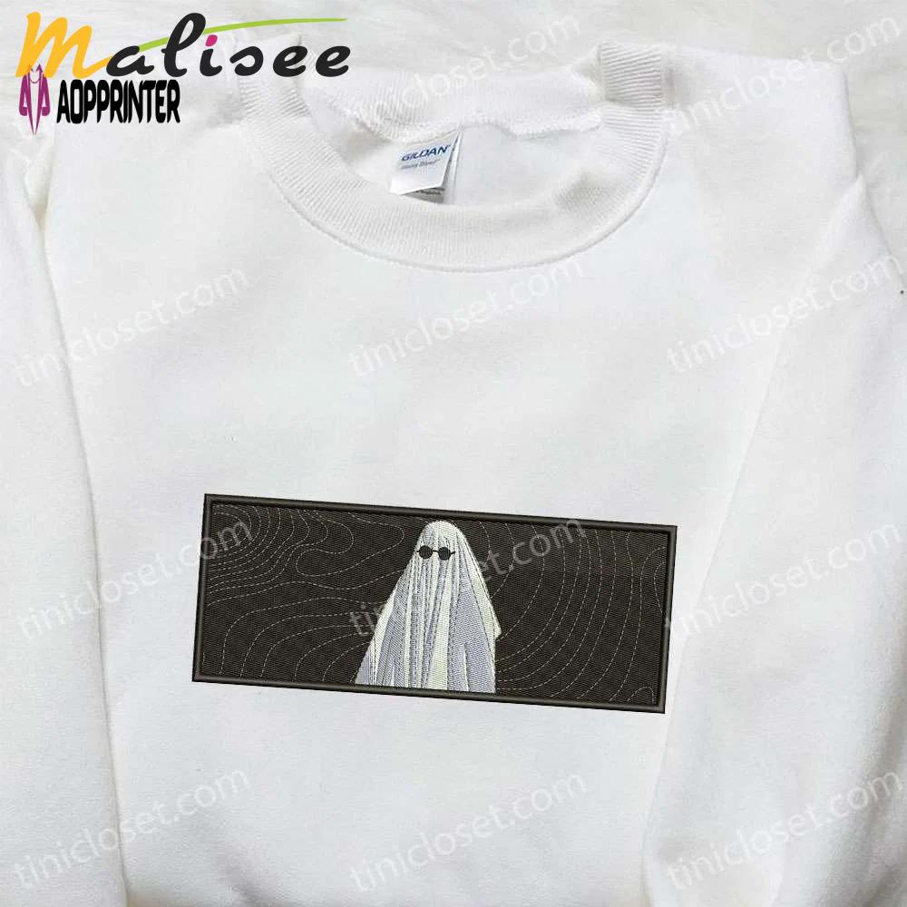 Ghost embroidered shirt: scary halloween gift for spooky season Embroidered Shirt