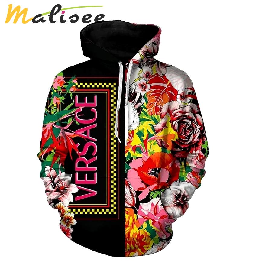 Gianni versace flower unisex hoodie for men women luxury brand clothing clothes outfit Hoodie 3D
