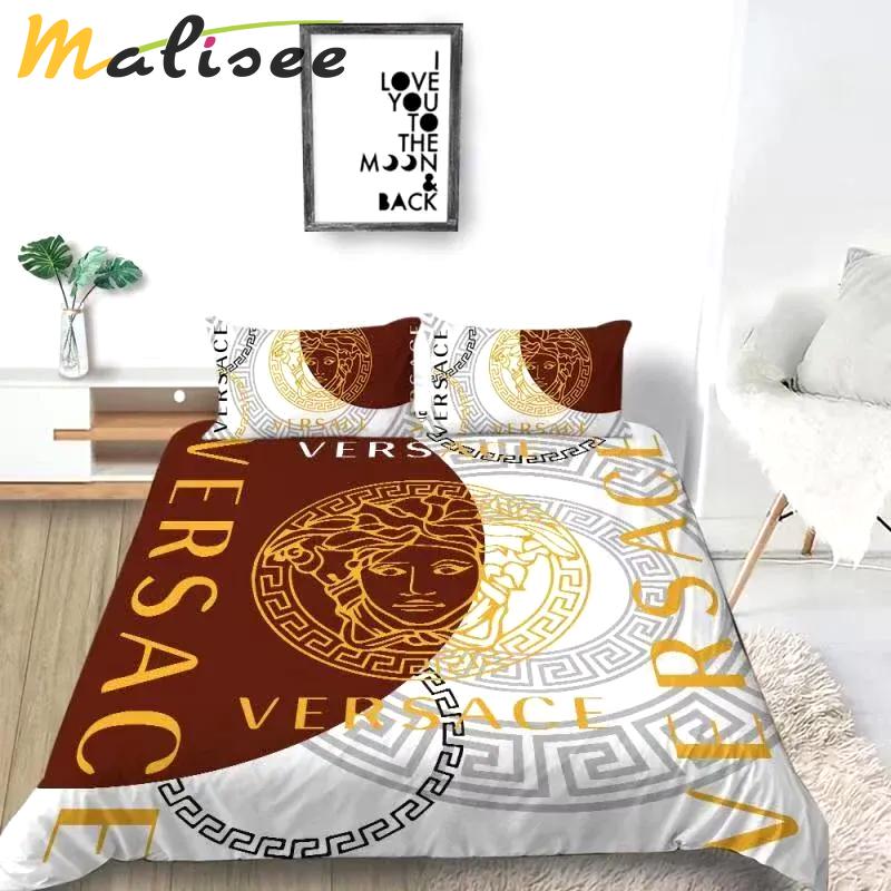 Gianni versace new logo luxury brand bedding sets bedspread duvet cover set, bedroom decor , thanksgiving decorations for home best luxury bed sets gift thankgivings and christmas Bedding Sets