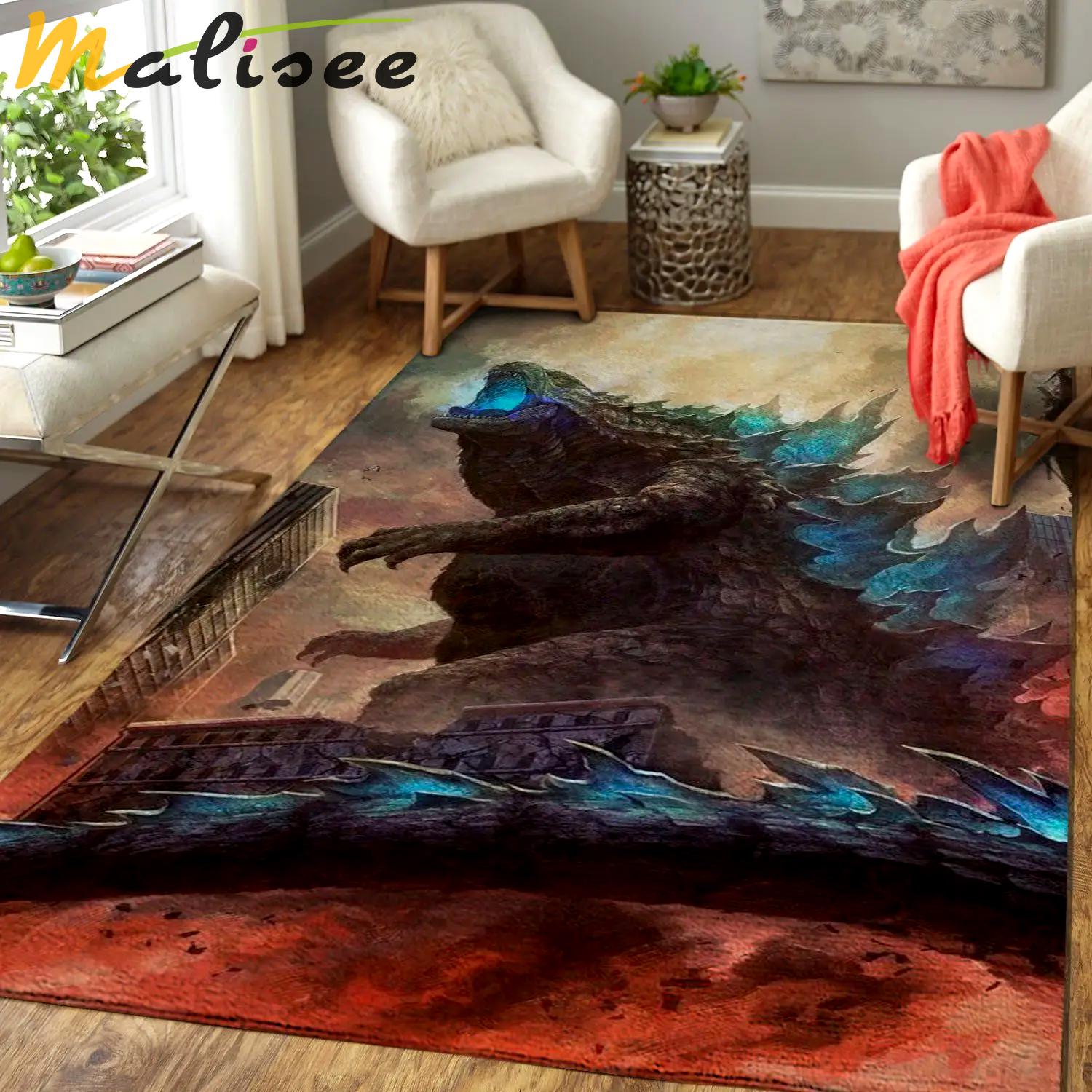 Godzilla area rug king of the monsters movie rug regtangle decor v8394 Rectangle Rug