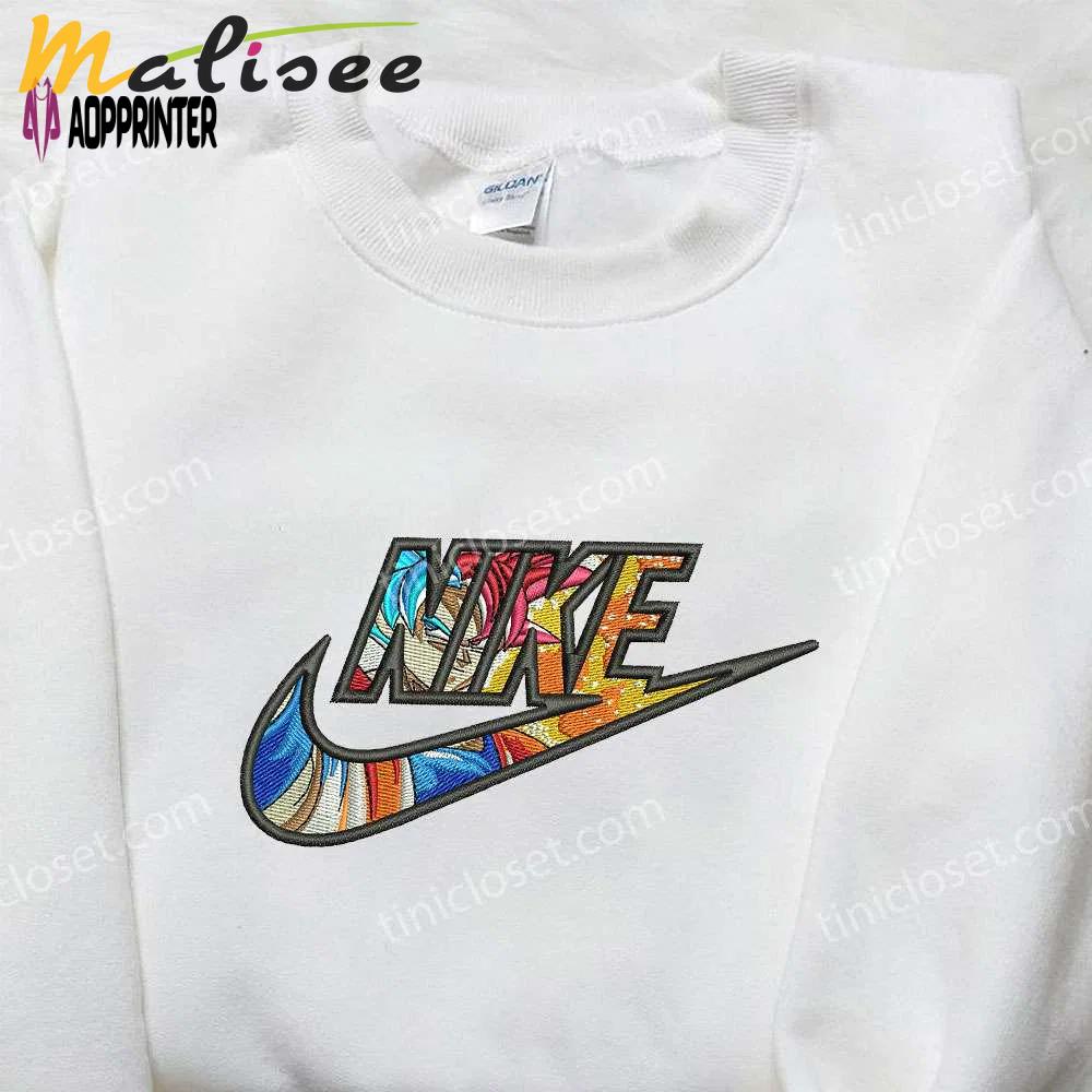 Goku fire x nike embroidered sweatshirt: best family gift nike inspired shirt Embroidered Shirt