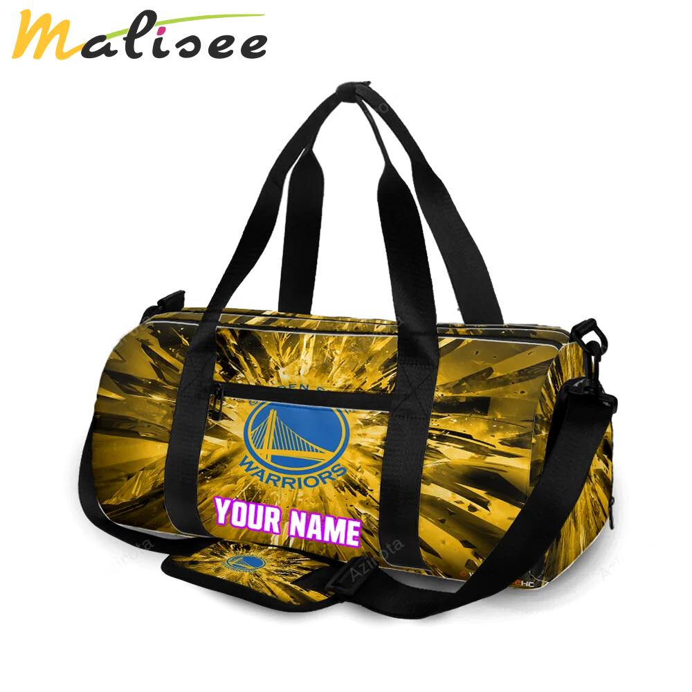 Golden state warriors emblem texture crystal personalized name travel bag gym bag 1701 Travel Bag
