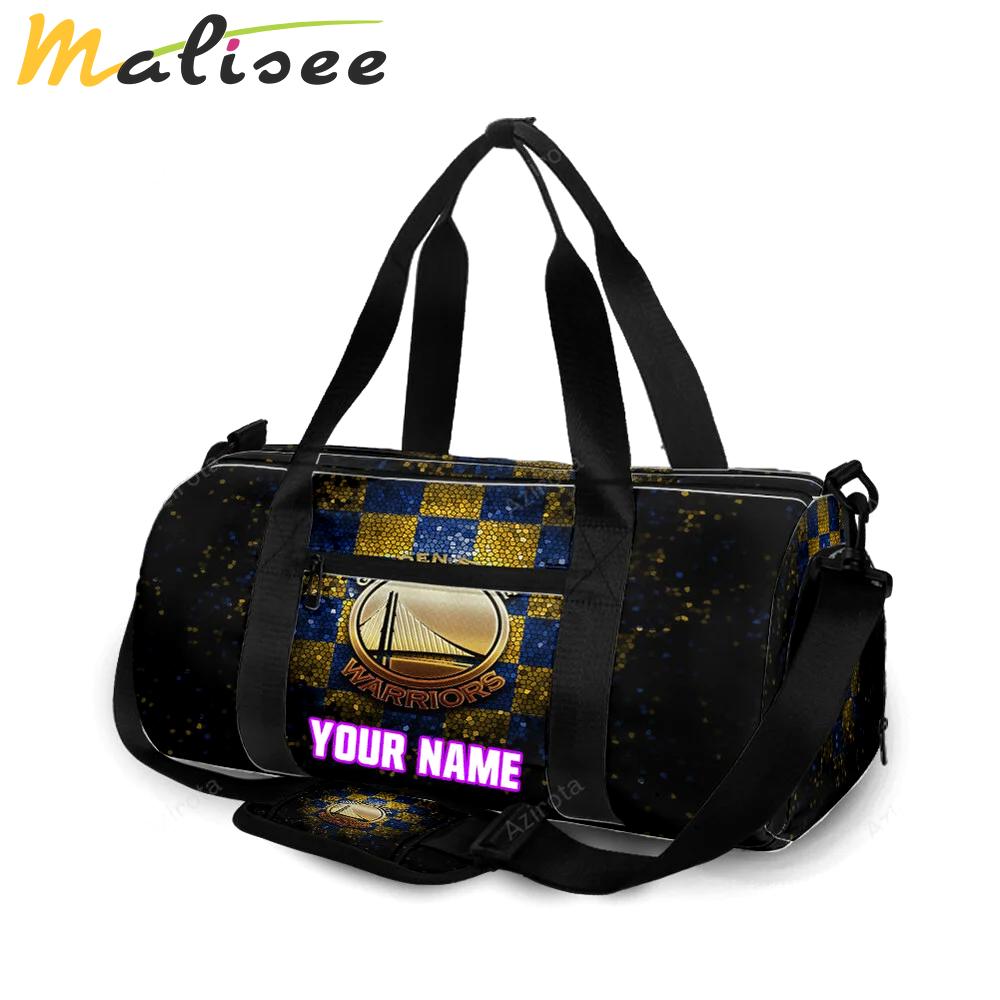 Golden state warriors emblem texture pattern2 personalized name travel bag gym bag 1192 Travel Bag