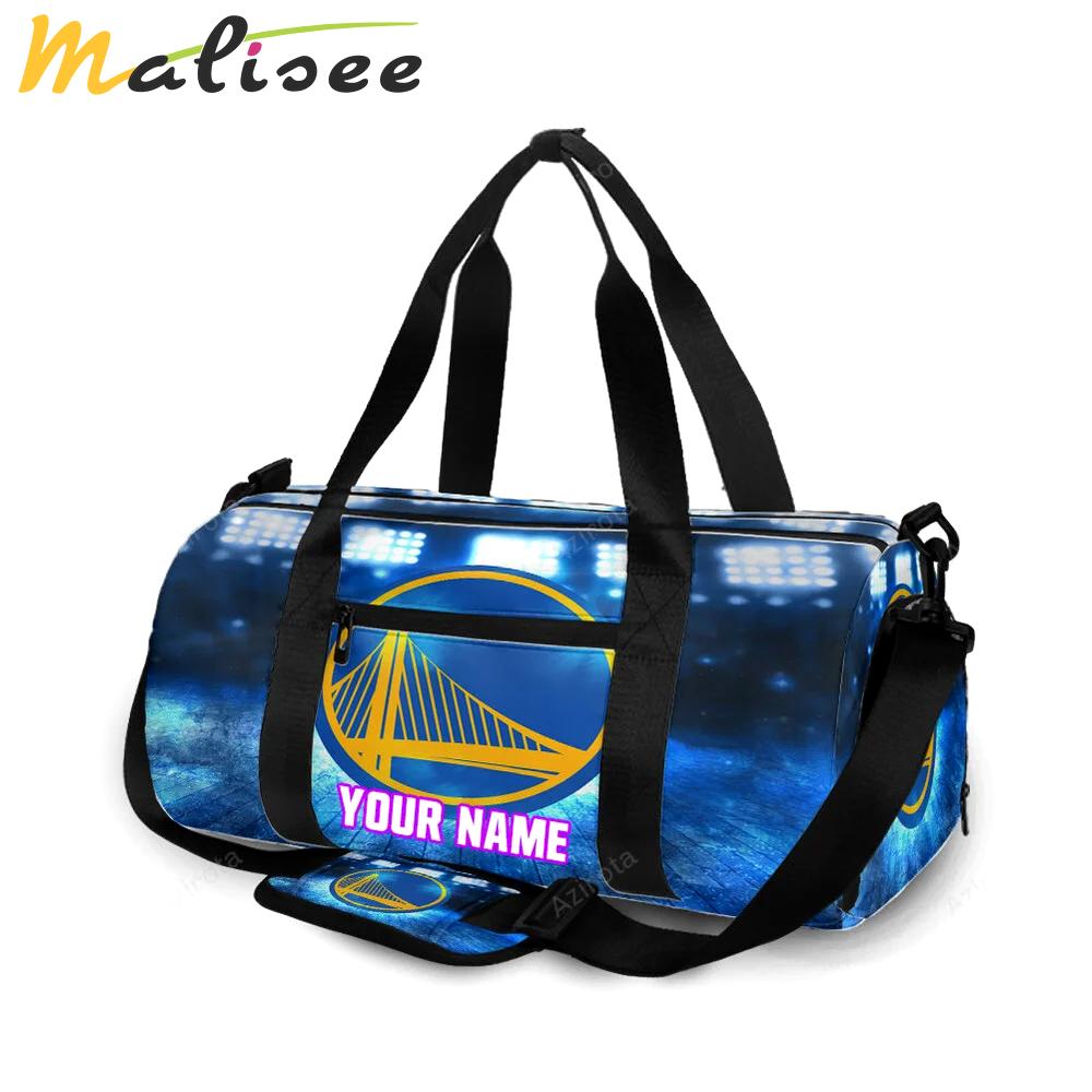 Golden state warriors emblem texture stadium personalized name travel bag gym bag 63 Travel Bag