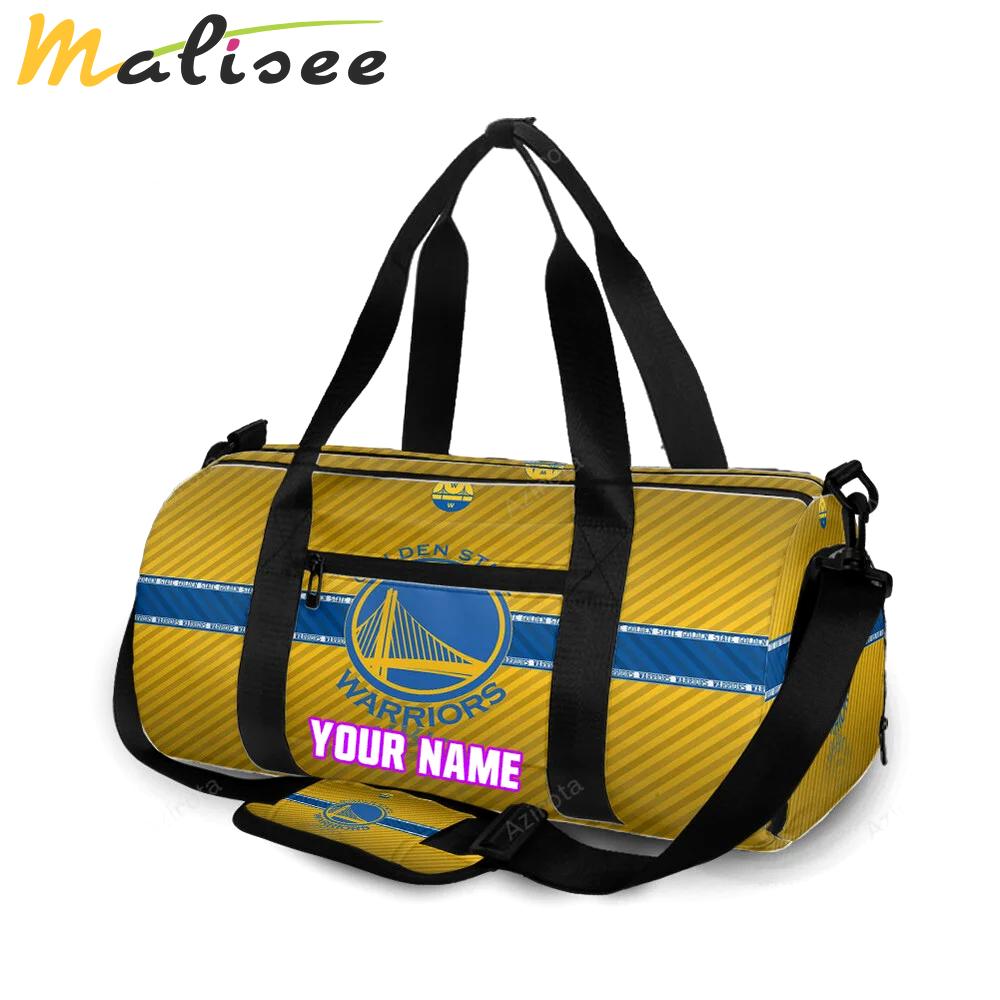 Golden state warriors emblem texture stripe personalized name travel bag gym bag 1975 Travel Bag
