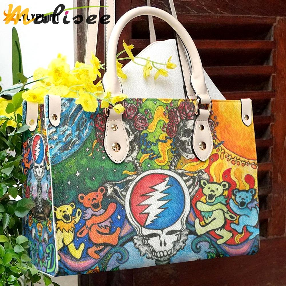 Grateful dead lover leather bag for women gift 2049 Women Leather Hand Bag
