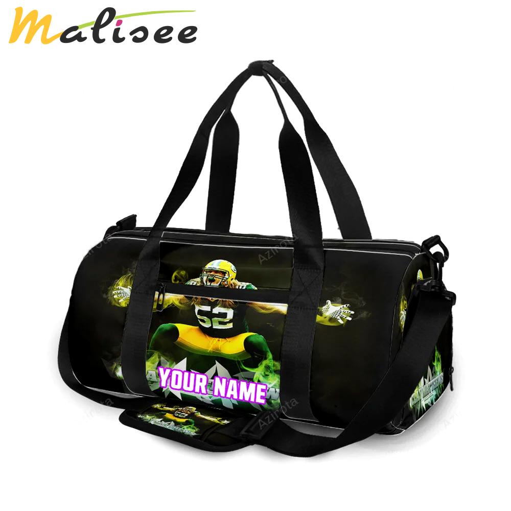 Green bay packers clay matthews no52 personalized name travel bag gym bag 1072 Travel Bag