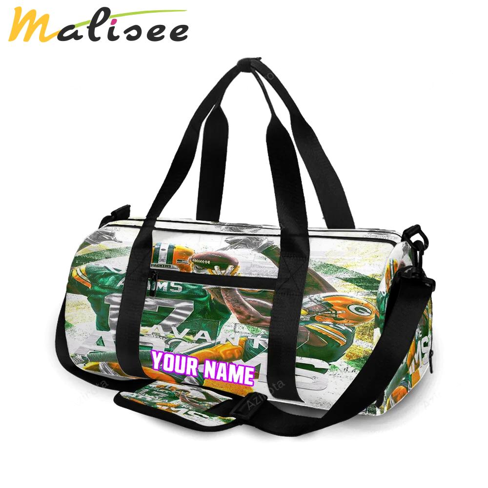 Green bay packers davante adams no17 v3 personalized name travel bag gym bag 1301 Travel Bag