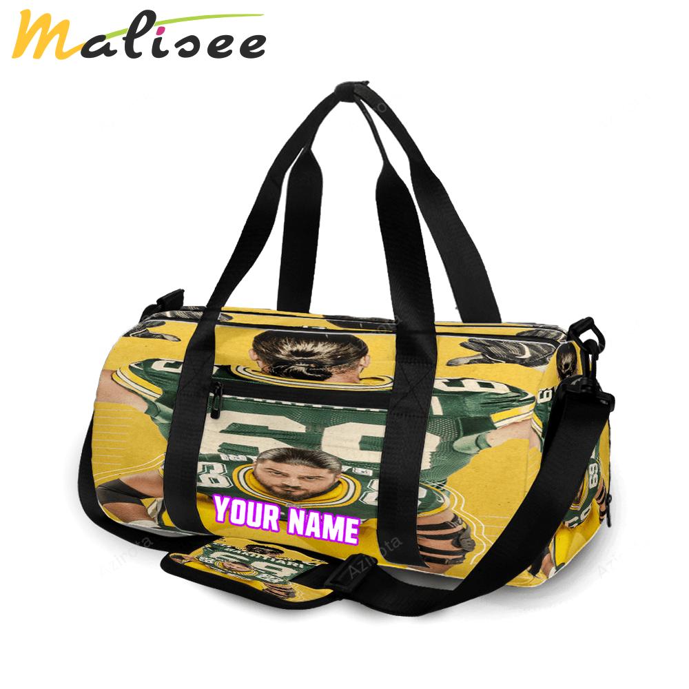 Green bay packers david bakhtiari no69 personalized name travel bag gym bag 981 Travel Bag