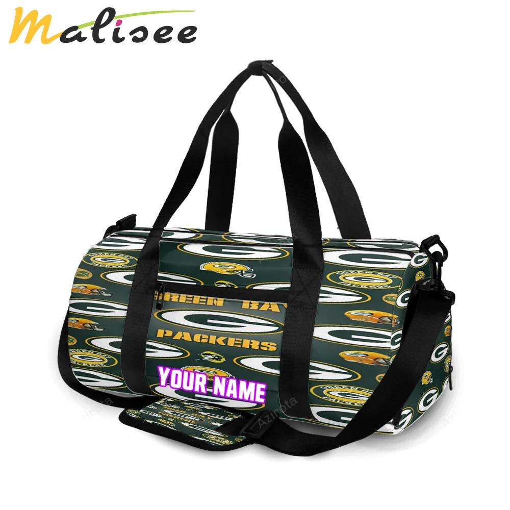 Green bay packers emblem seamless personalized name travel bag gym bag 565 Travel Bag