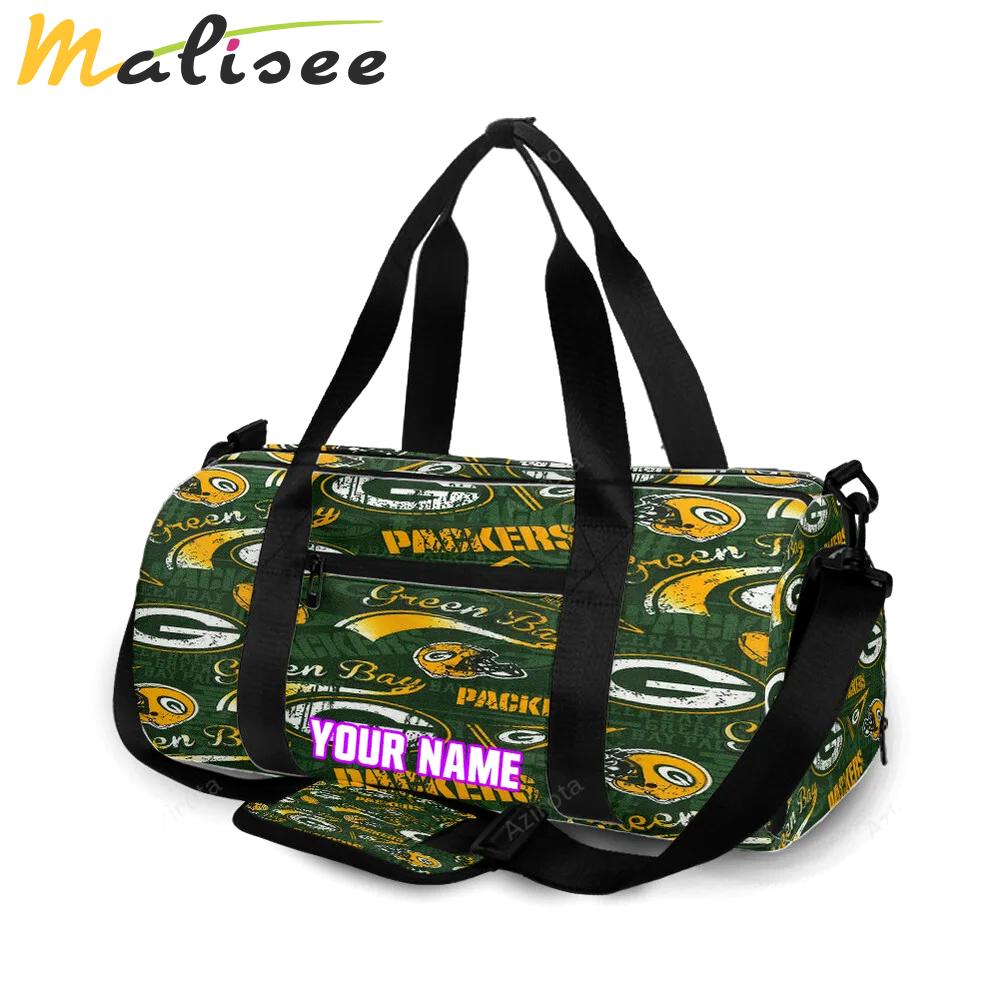 Green bay packers emblem seamless v2 personalized name travel bag gym bag 936 Travel Bag