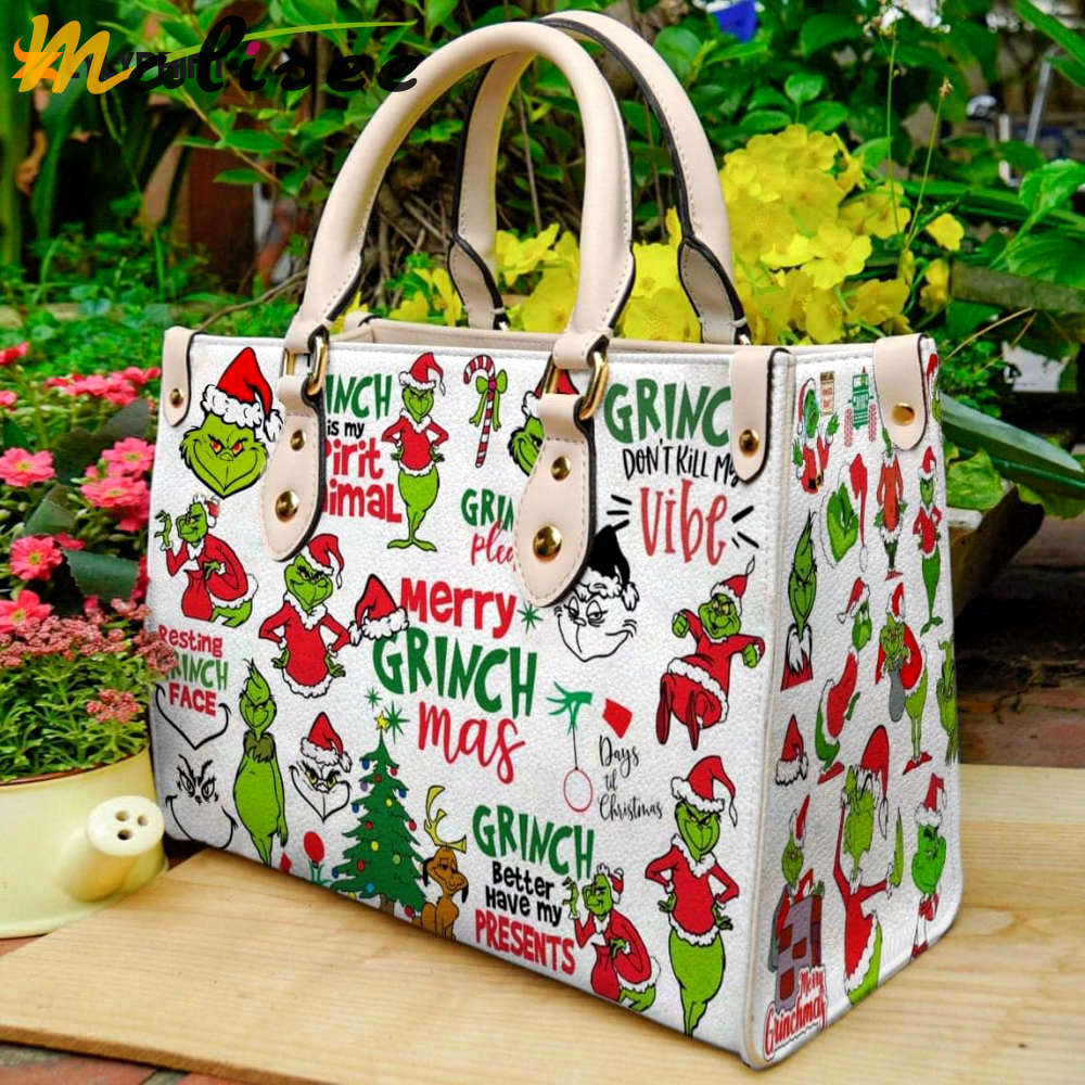 Grinch leather handbag for women gift s 2377 Women Leather Hand Bag