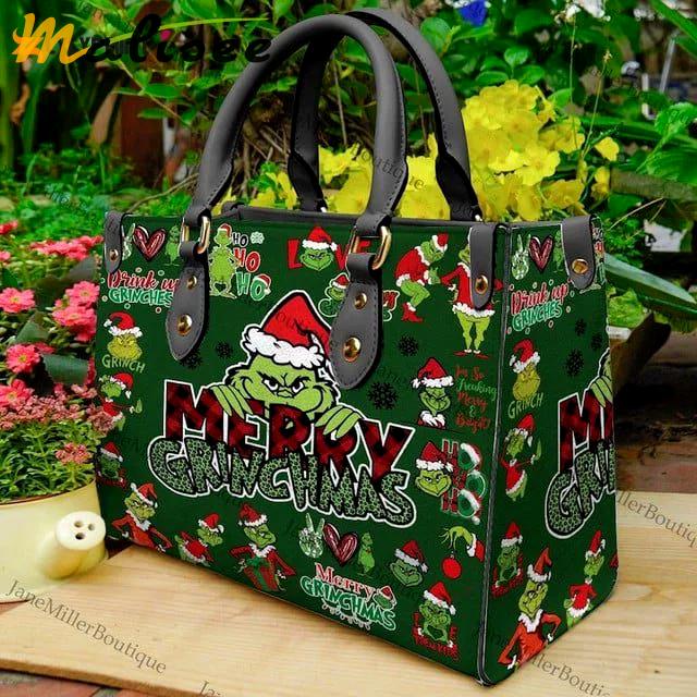 Grinch leather handbag gift for women  h2 2926 Women Leather Hand Bag