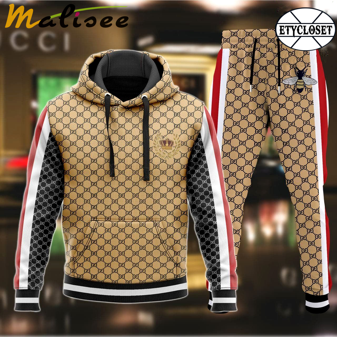 Gucci bee hoodie sweatpants pants hot 2023 luxury brand clothing clothes outfit for men 46 Hoodie Long Pants 3D Set