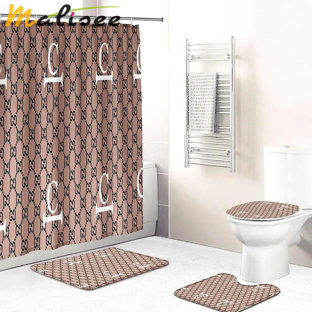 Gucci beige whitefull bath mat luxury fashion brand hypebeast bathroom sets home decor Bathroom Set