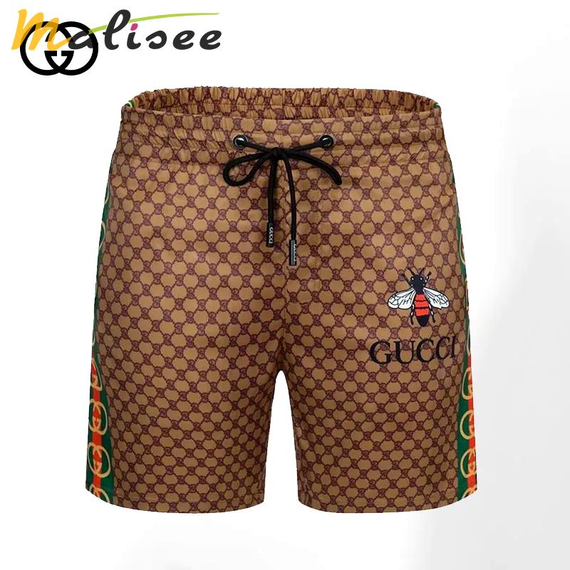 Gucci brown bee luxury pants all over print shorts for men 128 Shorts For Ment