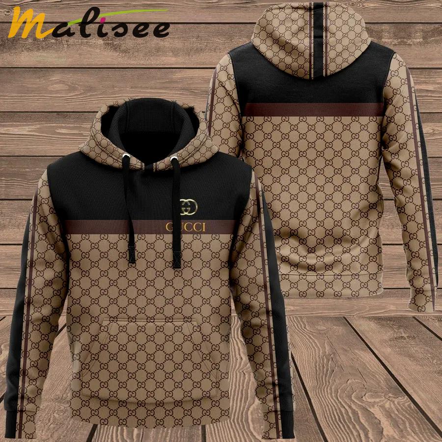 Gucci brown unisex hoodie for men women luxury brand clothing clothes outfit Hoodie 3D