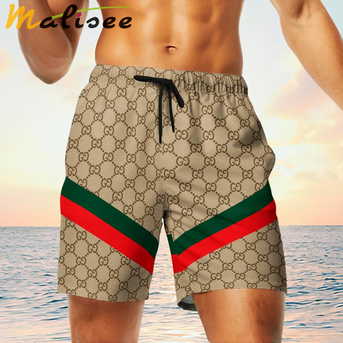 Gucci cream stripes luxury brand premium fashion shorts for men luxury summer outfit trending 2023 74 Shorts For Ment
