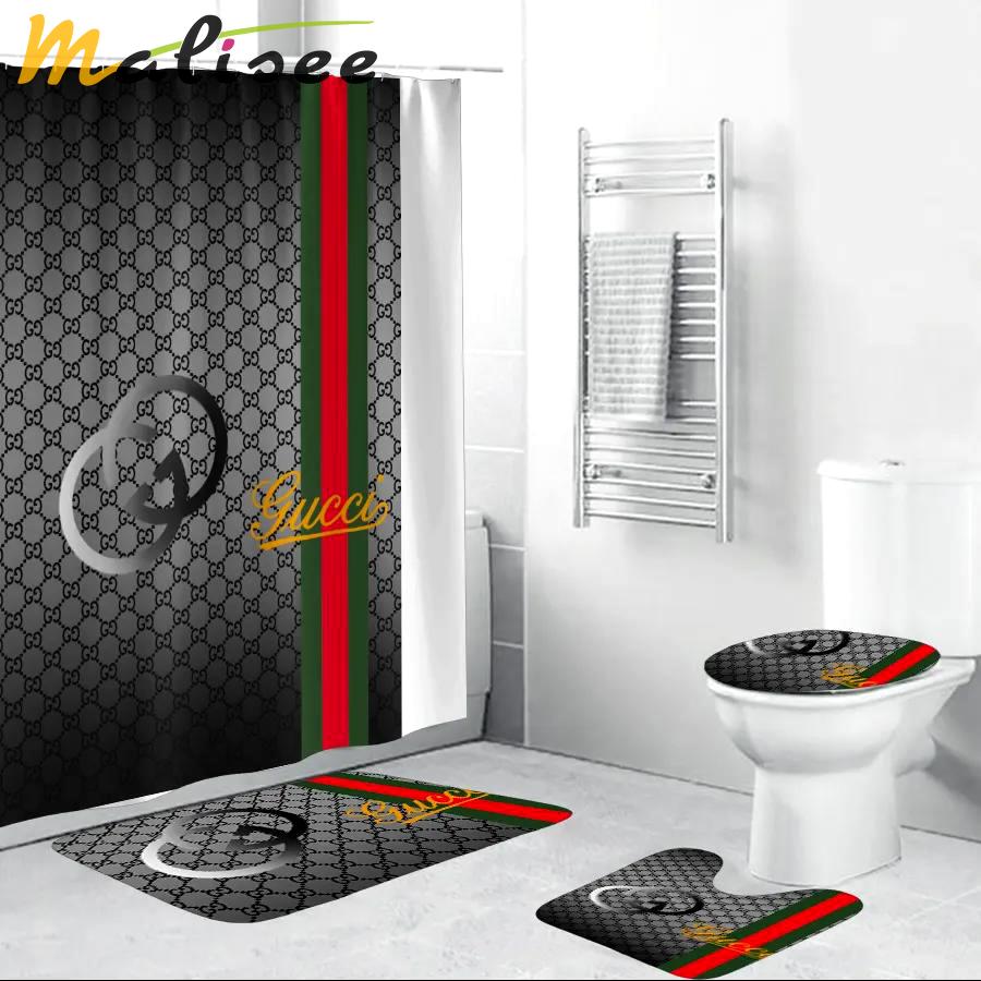 Gucci grey hypebeast bath mat home decor luxury fashion brand bathroom sets Bathroom Set