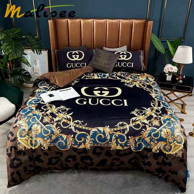Gucci leopard luxury brand bedding set bedspread duvet cover set  home decorations Bedding Sets