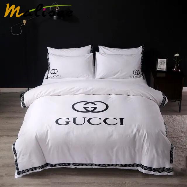 Gucci luxury brand white bedding set bedspread duvet cover set home decorations Bedding Sets