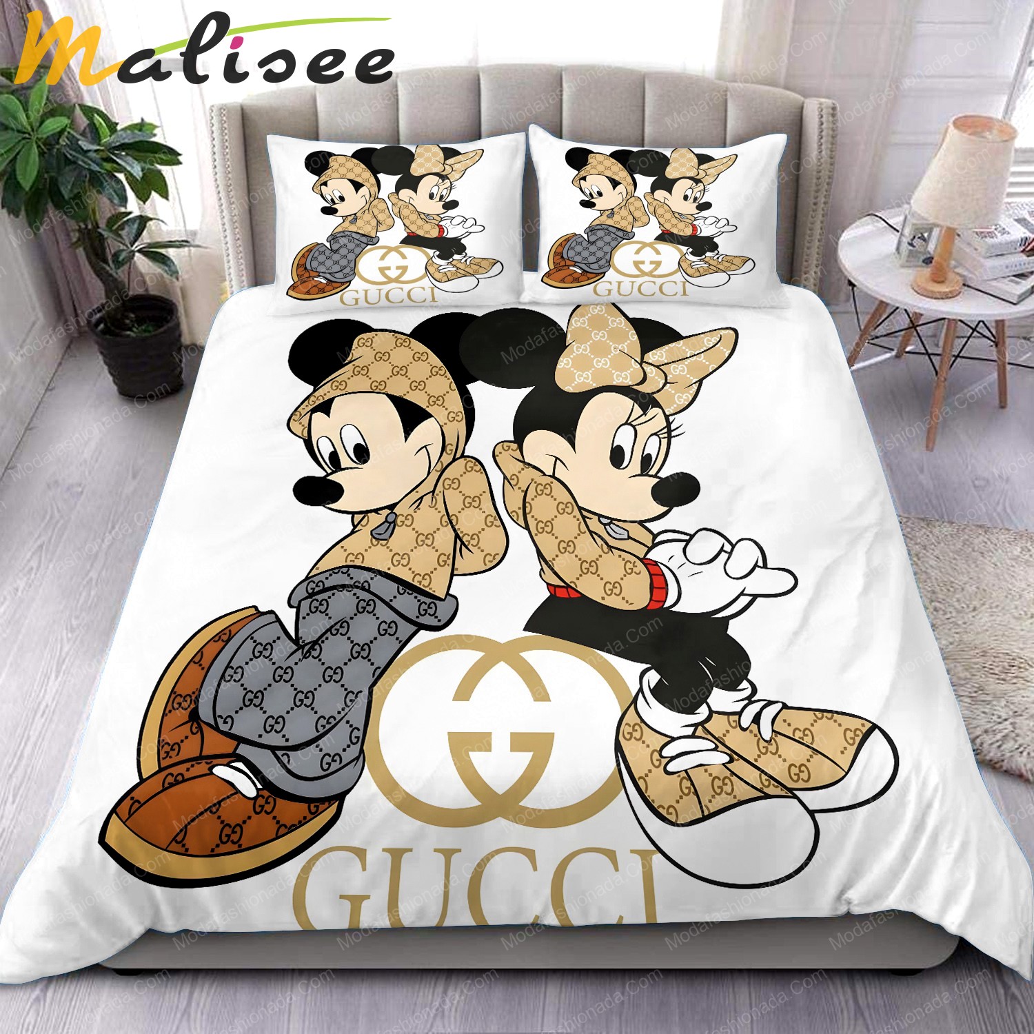 Gucci mickey mouse wallpapers luxury brand model 51 bedding set home decoration Bedding Sets