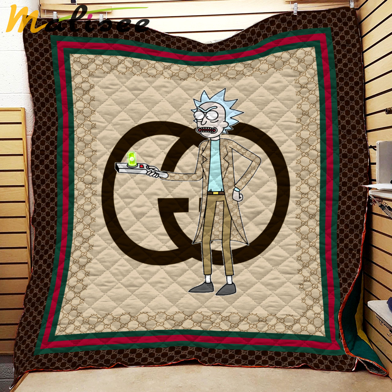 Gucci rick and morty luxury brand premium blanket fleece home decor 229 Blanket Fleece