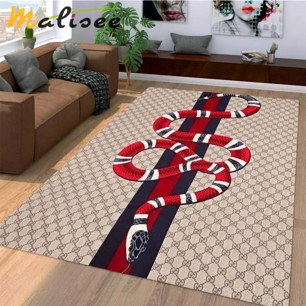 Gucci snake logo type 935. Upgrade Your Living Room with Luxury Home Decor: Area Carpets, Floor Decor, Door Mats, and Hot Gift Items with style a High-End Fashion Brand Rectangle Rug