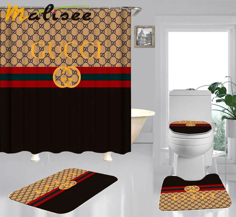 Gucci stripe bath mat home decor hypebeast luxury fashion brand bathroom sets Bathroom Set