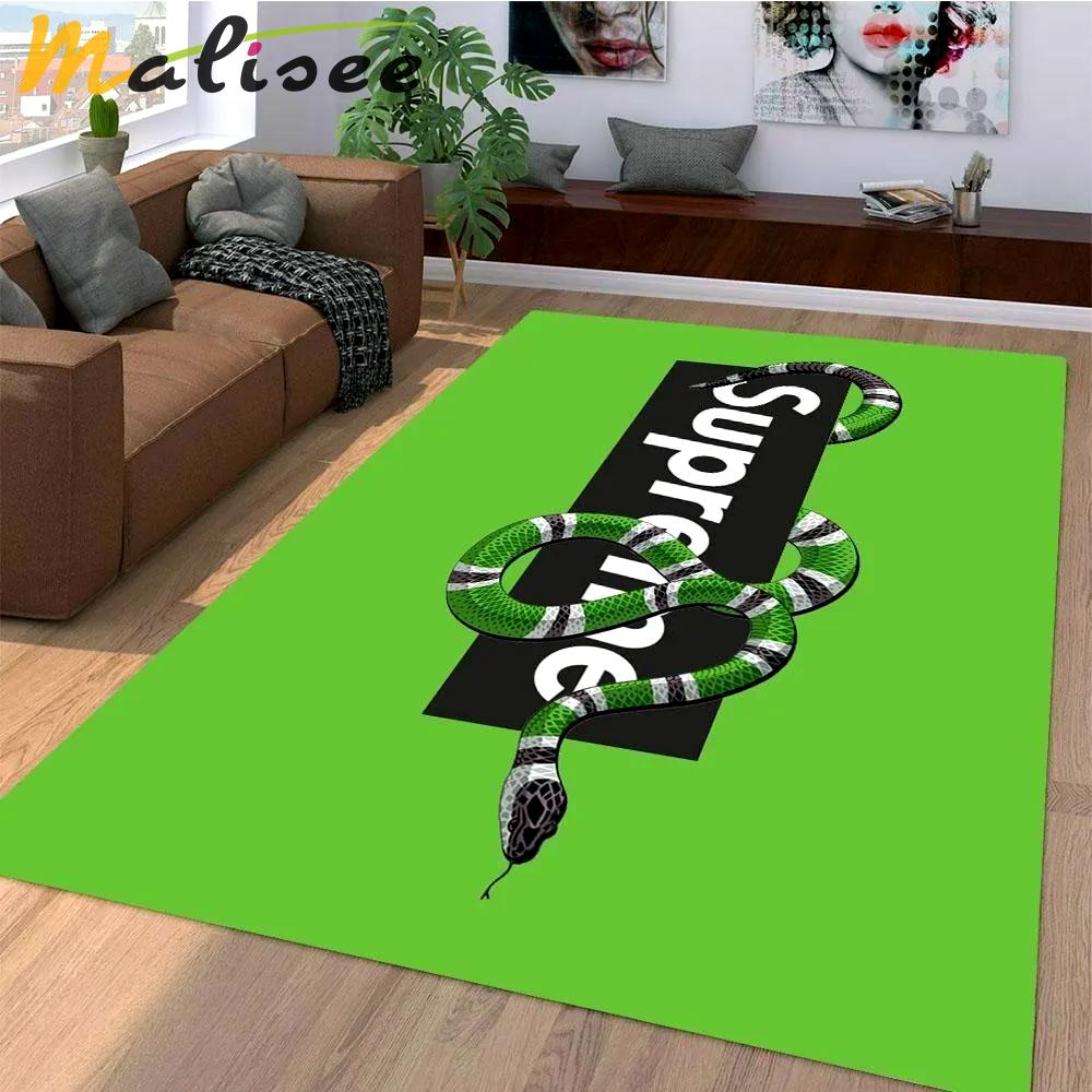 Gucci supreme snake logo type 44. Upgrade Your Living Room with Luxury Home Decor: Area Carpets, Floor Decor, Door Mats, and Hot Gift Items with style a High-End Fashion Brand Rectangle Rug