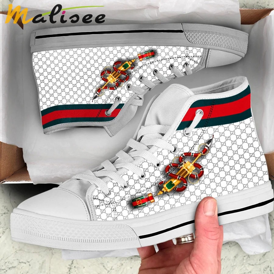 Gucci white snake high top canvas shoes sneakers hot best for men women hot 2023 31 High Top Canvas Shoes