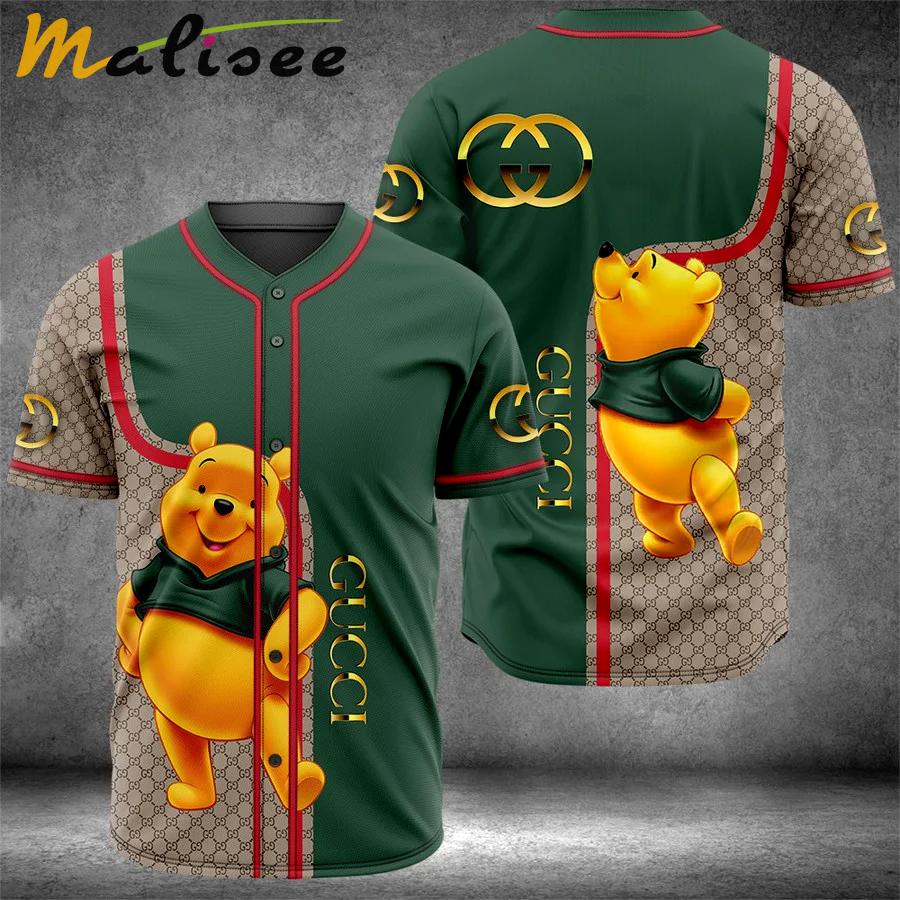 Gucci winnie the pooh baseball jersey shirt luxury clothing clothes sport for men women hot 2023 Baseball Jersey Shirt