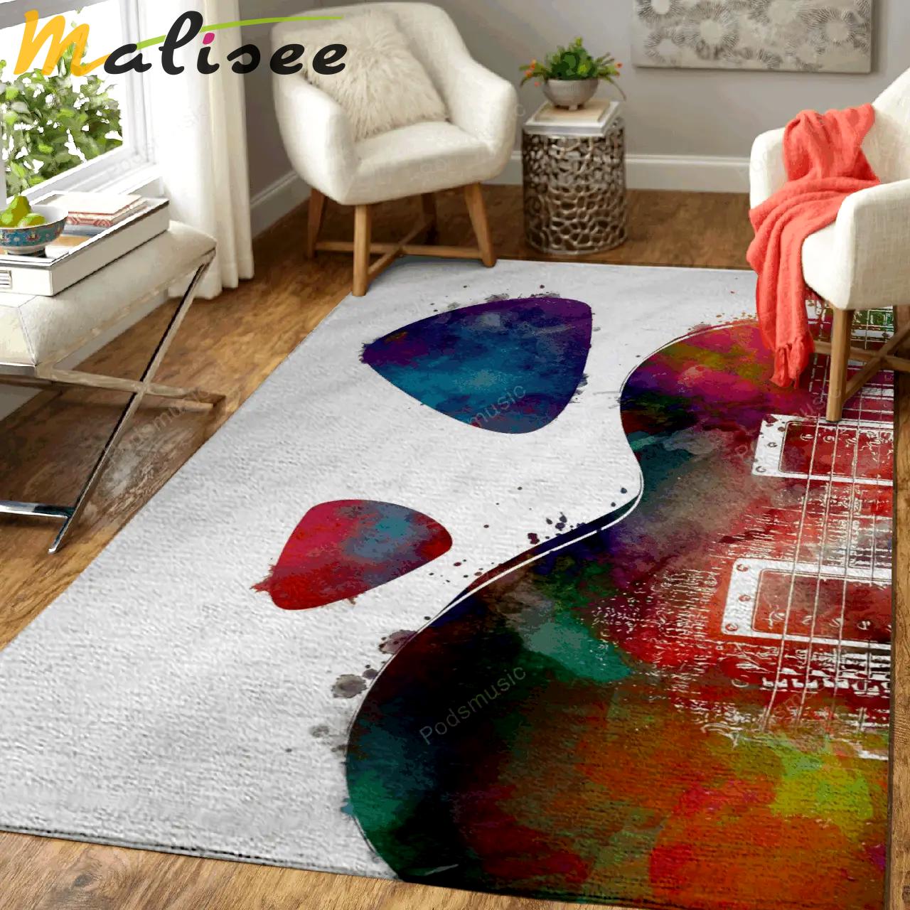 Guitar 6 music art for fans area rug living room carpet rug regtangle carpet floor decor home decor Rectangle Rug
